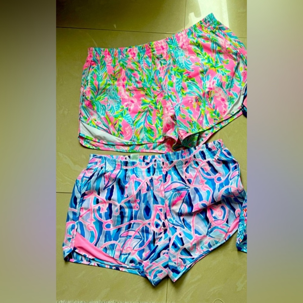 Lilly Pulitzer Luxletic Ocean Trail Shorts - set of 2 - Medium!